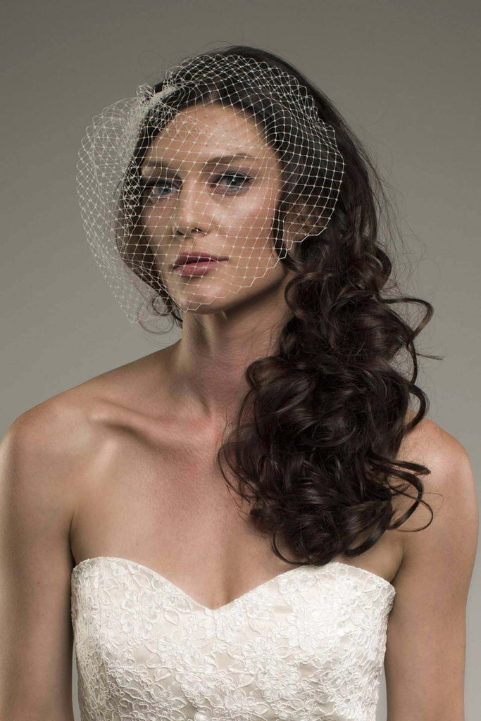 LINDSAY | Ivory French Net Bridal Birdcage Veil Vintage wedding Style ...