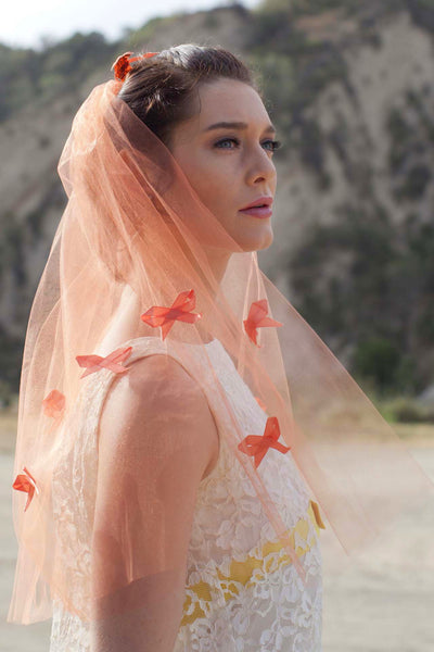 Traditional Bridal Veils | Vintage Wedding Veil Custom tagged "orange" The Feathered Head Traditional Bridal Veils | Vintage Wedding Veil Custom tagged "orange" The Feathered Head
